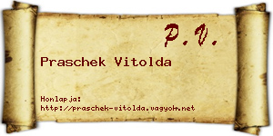 Praschek Vitolda névjegykártya